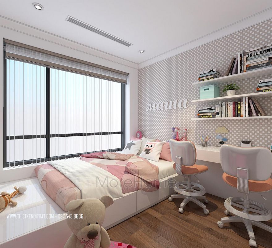 Thiết kế nội thất phòng ngủ chung cư Gardenia Mỹ Đình Nam Từ Liêm Hà Nội